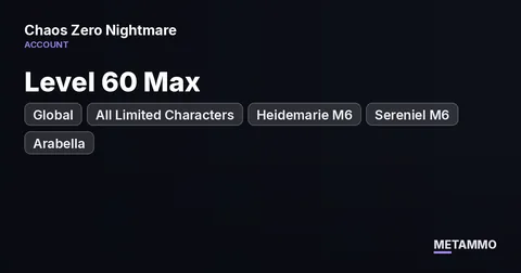Global | Level 60 Max | All Limited Characters | Heidemarie M6 | Sereniel M6 | Arabella | 7.9K Crystals