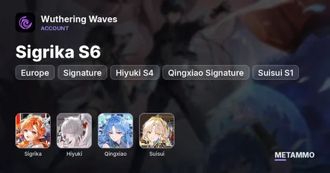Sigrika S6 + Signature | Hiyuki S4 + Signature | Qingxiao Signature | Suisui S1 | Union Level 78 | EU