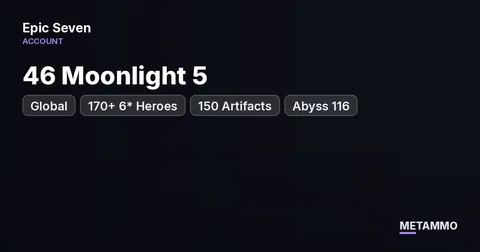 Global | 46 Moonlight 5* | ML Cermia, Senya, Aramintha, Belian | 170+ 6* Heroes | 150 Artifacts | Abyss 116