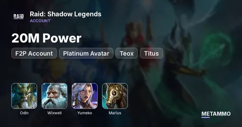 F2P Account | Platinum Avatar | 20M Power | 2x Odin | Teox | Titus | Wixwell | Yumeko | Marius