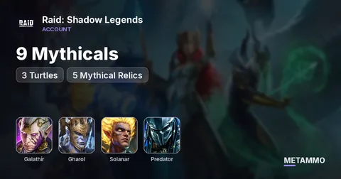 9 Mythicals | Galathir, Gharol, Solanar, Predator | 3 Turtles | Titus | 5 Mythical Relics