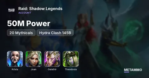 50M Power | 20 Mythicals | Hydra Clash 145B+ | Krixia, Joan, Galathir, Theodosia