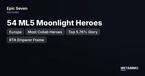EU Server | 54 ML5 Moonlight Heroes | Most Collab Heroes | Top 5.76% Glory | RTA Emperor Frame