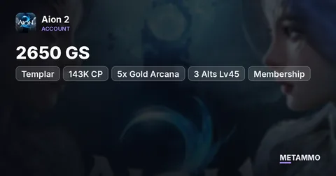 Templar | 2650 GS | 143K CP | 5x Gold Arcana | 3 Alts Lv45 | Membership + Battle Pass | EU Israphel