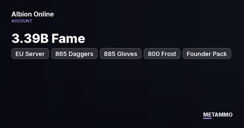 EU Server | 3.39B Fame | 865 Daggers | 885 Gloves | 800 Frost | Founder Pack