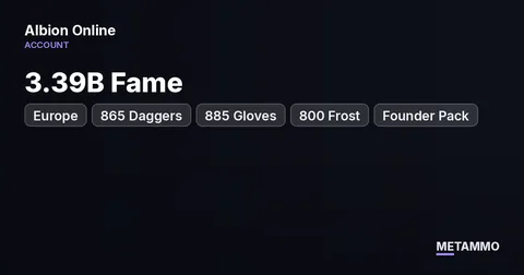 EU Server | 3.39B Fame | 865 Daggers | 885 Gloves | 800 Frost | Founder Pack