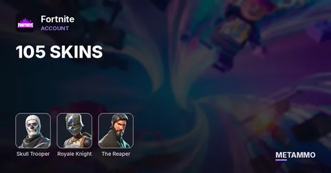 105 SKINS + OG SKULL TROOPER + ROYALE KNIGHT + THE REAPER
