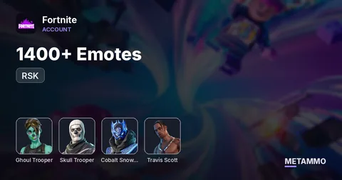 681 OG Ghoul Trooper + OG Skull Trooper + RSK + Cobalt Snowfoot + Travis Scott + 1400+ Emotes!