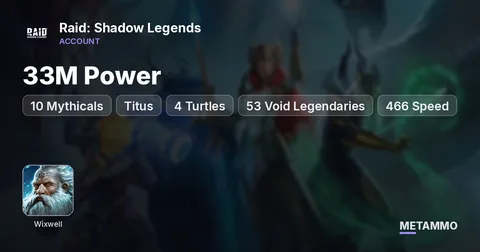 33M Power | 10 Mythicals | Titus + Wixwell | 4 Turtles | 53 Void Legendaries | 466 Speed