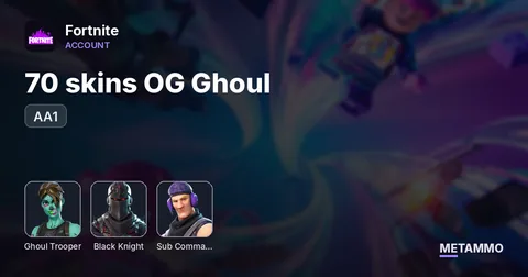 70 skins OG Ghoul + Black Knight + AA1 + Twitch Prime