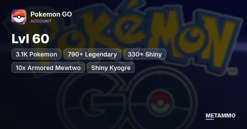 Lvl 60 | 3.1K Pokemon | 790+ Legendary | 330+ Shiny | 10x Armored Mewtwo | Shiny Kyogre | Shiny Lugia