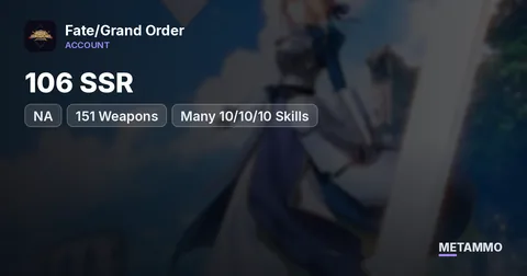 NA Mega Whale | 106 SSR | 151 Weapons | Unset Birthday | Many 10/10/10 Skills