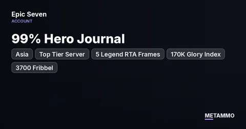 Top Tier Asia Server | 99% Hero Journal | 5 Legend RTA Frames | 170K Glory Index | 3700 Fribbel