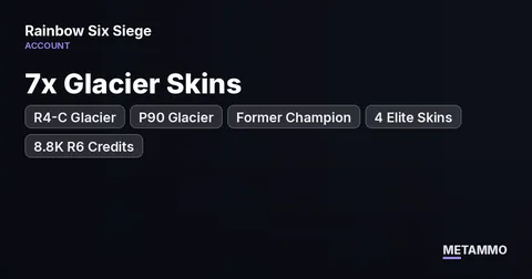7x Glacier Skins | R4-C Glacier | P90 Glacier | Former Champion | 4 Elite Skins | 8.8K R6 Credits | 130K Renown