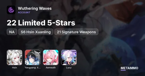 NA | S6 Hsin Xuanling + Aemeath | 22 Limited 5-Stars | 21 Signature Weapons | Lucy, Rebe, Luuk
