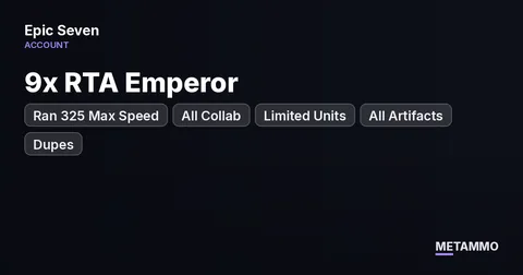 9x RTA Emperor | Ran 325 Max Speed | All Collab + Limited Units | All Artifacts + Dupes | 99% Hero Journal