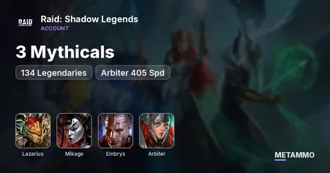 3 Mythicals | Lazarius + Mikage + Embrys | 134 Legendaries | Arbiter 405 Spd