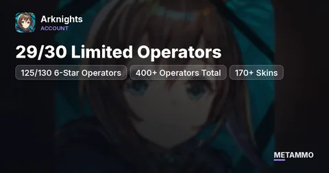 EN Server | 29/30 Limited Operators | 125/130 6-Star Operators | 400+ Operators Total | 170+ Skins