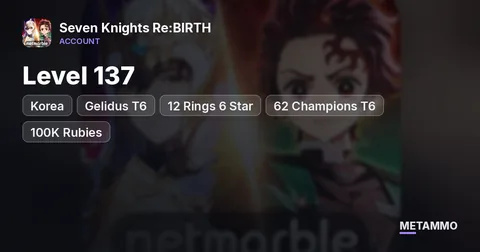 Korea Server | Level 137 | Gelidus T6 | 12 Rings 6 Star | 62 Champions T6+ | 100K Rubies