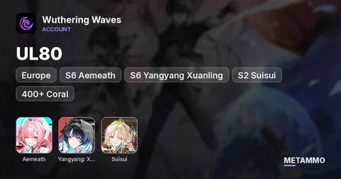 EU UL80 | S6 Aemeath | S6 Yangyang Xuanling | S2 Suisui | 400+ Coral | 10K Asterite