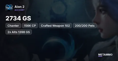Chanter | 2734 GS | 156K CP | Crafted Weapon 102 | 200/200 Pets | 2x Alts 1398 GS | EU Israphel