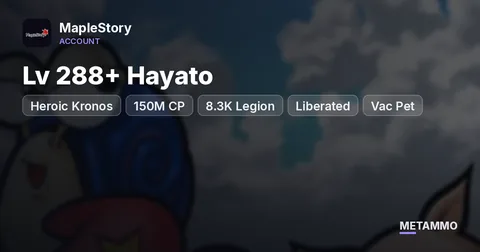 Heroic Kronos | Lv 288+ Hayato | 150M CP | 8.3K Legion | Liberated | Vac Pet