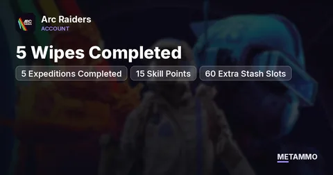 5 Wipes Completed | 5 Expeditions Completed | 15 Skill Points | 60 Extra Stash Slots