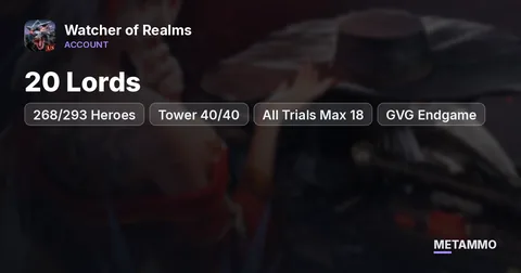 20 Lords | 268/293 Heroes | Tower 40/40 | All Trials Max 18 | GVG Endgame