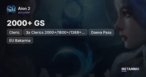Cleric | 2000+ GS | 3x Clerics 2000+/1800+/1388+ GS | Daeva Pass | EU Bakarma