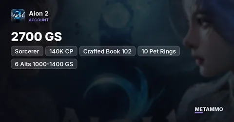 Sorcerer | 2700 GS | 140K CP | Crafted Book 102 | 10 Pet Rings | 6 Alts 1000-1400 GS | EU Triniel