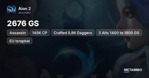 Assassin | 2676 GS | 145K CP | Crafted IL86 Daggers | 3 Alts 1400 to 1800 GS | EU Israphel