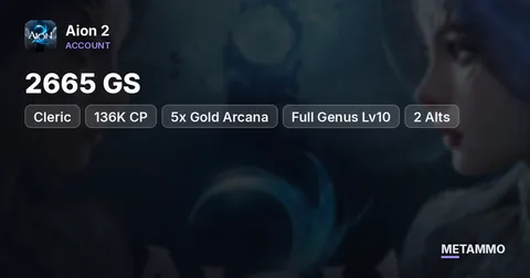Cleric | 2665 GS | 136K CP | 5x Gold Arcana | Full Genus Lv10 | 2 Alts | EU Nezekan
