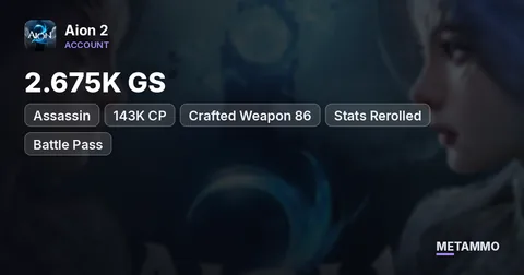 Assassin | 2.675K GS | 143K CP | Crafted Weapon 86 | Stats Rerolled | Battle Pass | EU Zikel