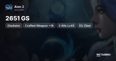 Gladiator | 2651 GS | Crafted Weapon +18 | 3 Alts Lv45 | EU Zikel