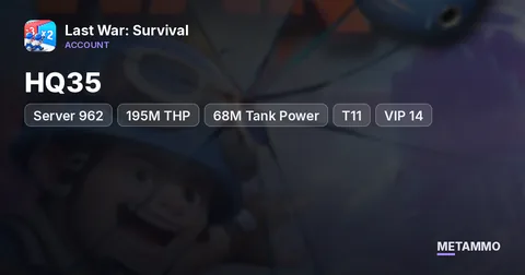 Server 962 | HQ35 | 195M THP | 68M Tank Power | T11 | VIP 14 | 350M+ Total Power