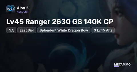 NA East Siel | Lv45 Ranger 2630 GS 140K CP | Splendent White Dragon Bow | 3 Lv45 Alts