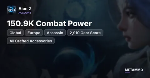 Assassin | 2,910 Gear Score | 150.9K Combat Power | All Crafted Accessories | Global EU Siel Elyos