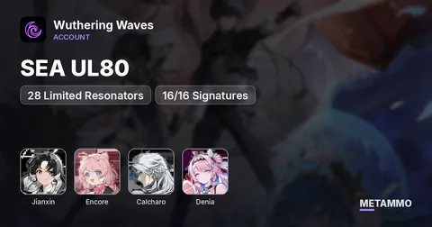 SEA UL80 | 28 Limited Resonators | 16/16 Signatures | S6 Jianxin | S4 Encore | S3 Calcharo | S1 Denia