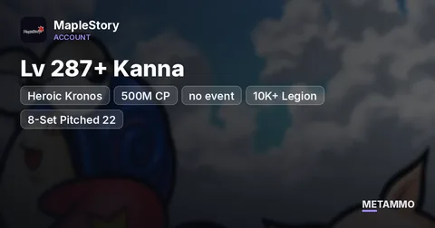 Heroic Kronos | Lv 287+ Kanna | 500M CP (no event) | 10K+ Legion | 8-Set Pitched 22* | Boss Mules
