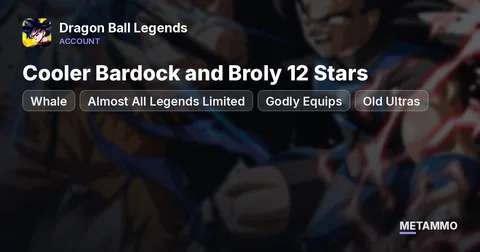 Whale | Cooler Bardock and Broly 12 Stars | Almost All Legends Limited | Godly Equips | Old Ultras