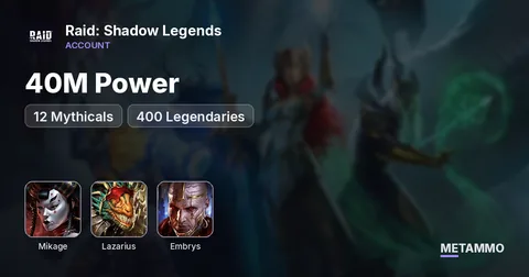 40M Power | 12 Mythicals | Mikage, Lazarius, Embrys | 400 Legendaries