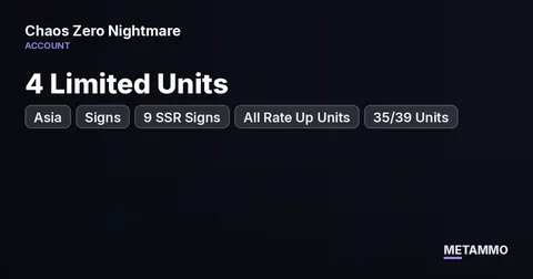 Asia | 4 Limited Units + Signs | 9 SSR Signs | All Rate Up Units | 35/39 Units | Rossweisse E2 | Sereniel E2