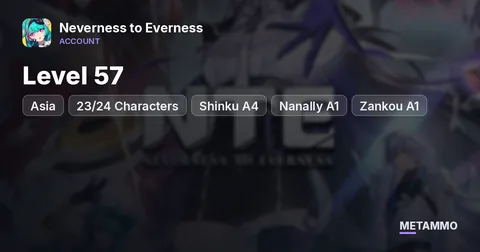 Asia | Level 57 | 23/24 Characters | Shinku A4 | Nanally A1 | Zankou A1 | BBird A1 | 8.3M Fons