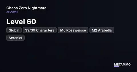 Global | Level 60 | 39/39 Characters | M6 Rossweisse | M2 Arabella + Sereniel | 4 Selectors