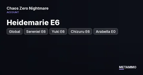 Global | Heidemarie E6 | Sereniel E6 | Yuki E6 | Chizuru E6 | Arabella E0 | 650+ MRH | 60+ Limited Pulls