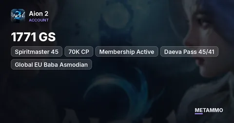Spiritmaster 45 | 1771 GS | 70K CP | Membership Active | Daeva Pass 45/41 | Global EU Baba Asmodian