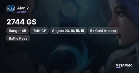 Ranger 45 | 2744 GS | 154K CP | Stigma 20/16/15/15 | 5x Gold Arcana | Battle Pass | Global NA East Siel Elyos