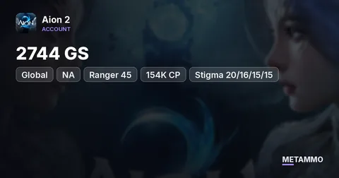 Ranger 45 | 2744 GS | 154K CP | Stigma 20/16/15/15 | 5x Gold Arcana | Battle Pass | Global NA East Siel Elyos