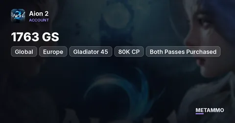 Gladiator 45 | 1763 GS | 80K CP | Both Passes Purchased | Global EU Triniel Asmodian