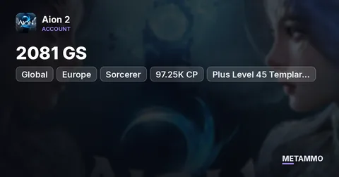 Sorcerer | 2081 GS | 97.25K CP | Plus Level 45 Templar Character | Global EU Ereshkigal Asmodian